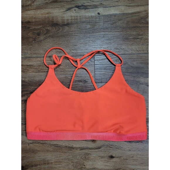 UNDER ARMOUR Sports Bra Hott Pink Size XL Criss Cross Racer Back - Picture 1 of 6